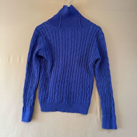 Chaos Ralph Lauren Women’s Cable Knit Sweater Size Medium Blue Color - Picture 5 of 10